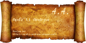 Apáti Andrea névjegykártya